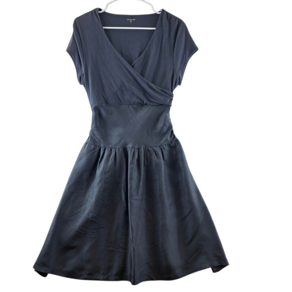 Garnet Hill Chloe Cotton Silk Tie Waist Dress Gray Wmn S Spring Summer Brunch